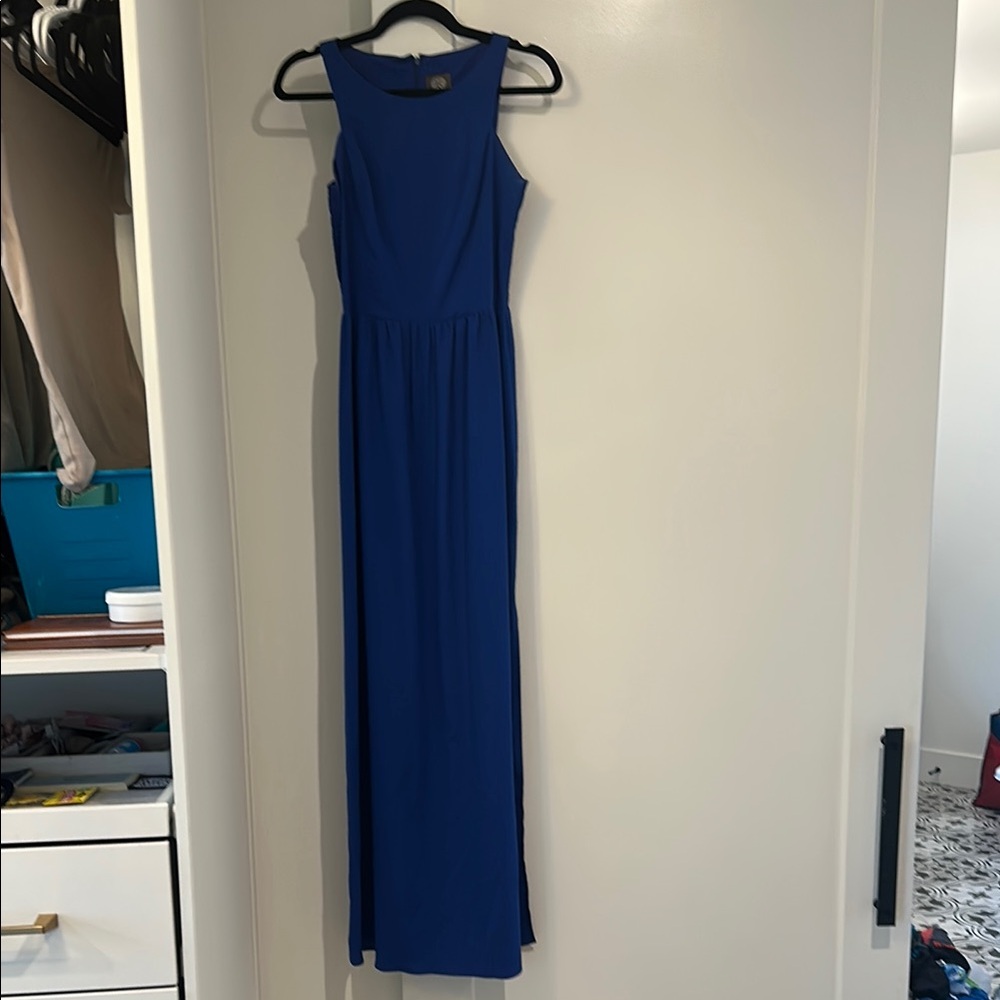Vine Camuto Elegant Blue Sleeveless Maxi Dress